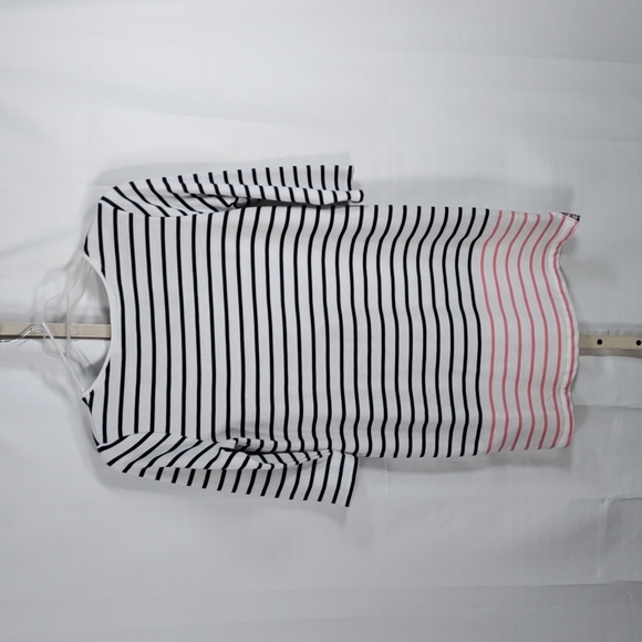 12500 Heyton navy & peach stripe french terry tunic blouse M - Picture 6 of 10